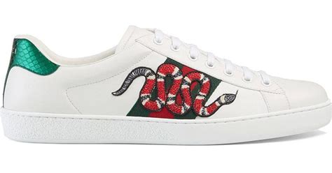 gucci snake a e|Gucci ace embroidered snake.